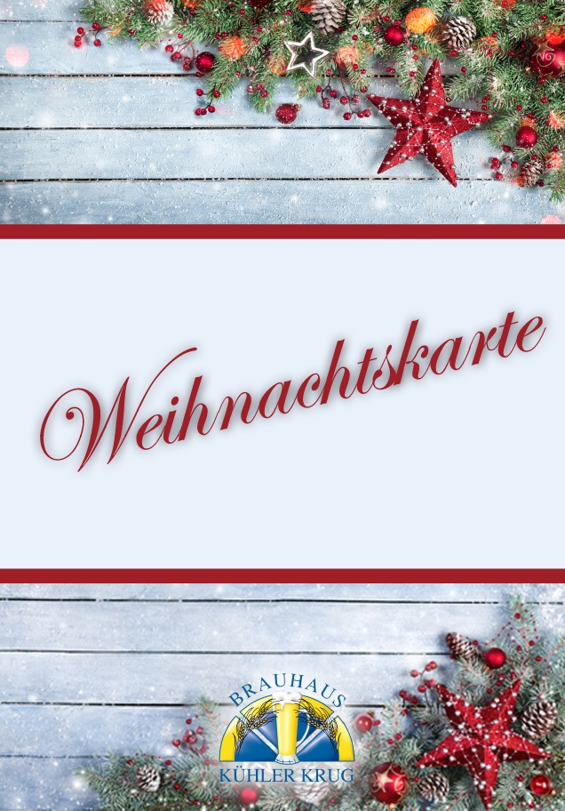 Weihnachtskarte 2021 Plakat Brauhaus Kühler Krug Karlsruhe