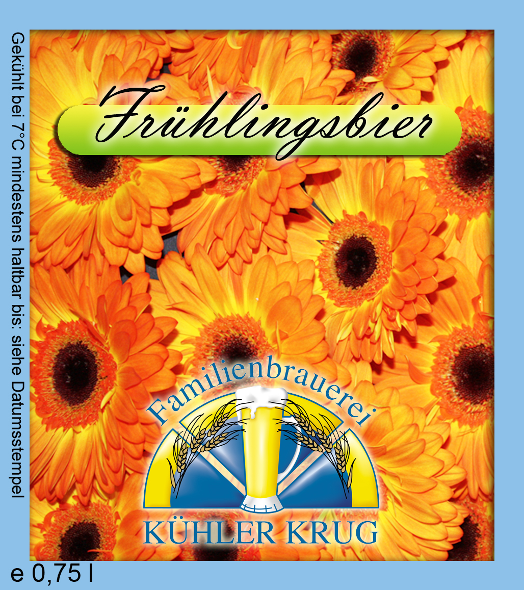 Etikett Frühlingsbier Brauhaus Kühler Krug Karlsruhe