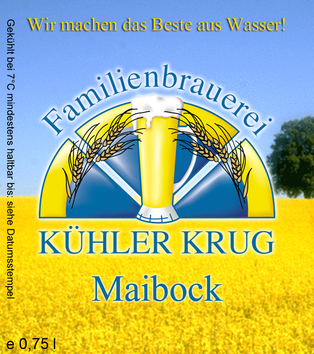 Etikett Maibock Brauhaus Kühler Krug Karlsruhe