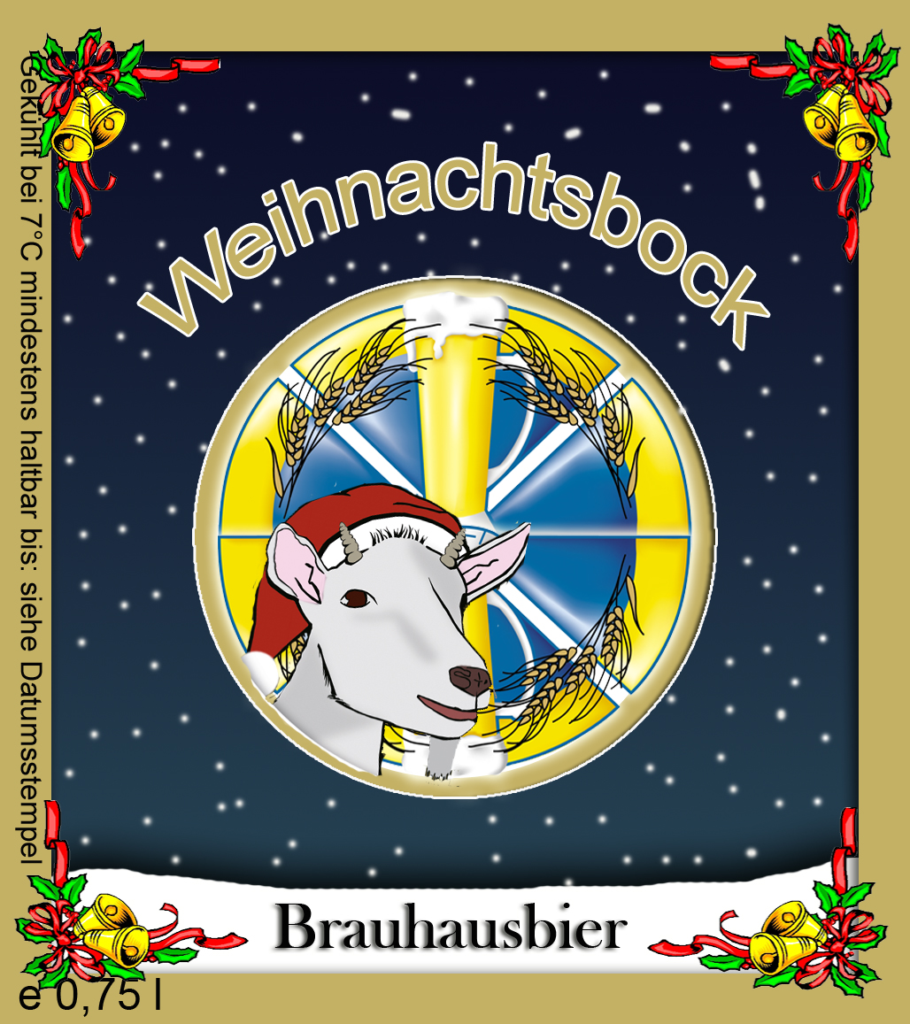 Etikett Weihnachtsbock Brauhaus Kühler Krug Karlsruhe