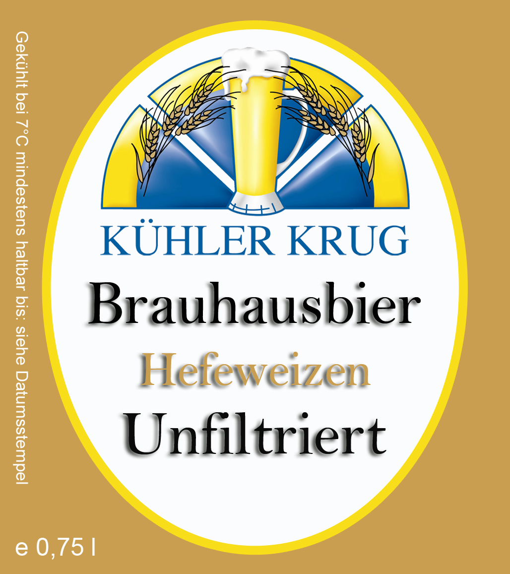 Etikett Hefeweizen Brauhaus Kühler Krug Karlsruhe